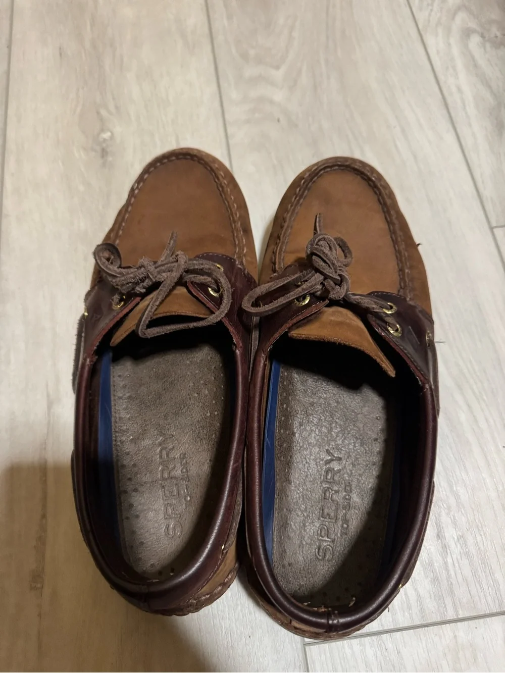 Mens Sperry Top Sider Brown Leather Boat Shoes Size 10M